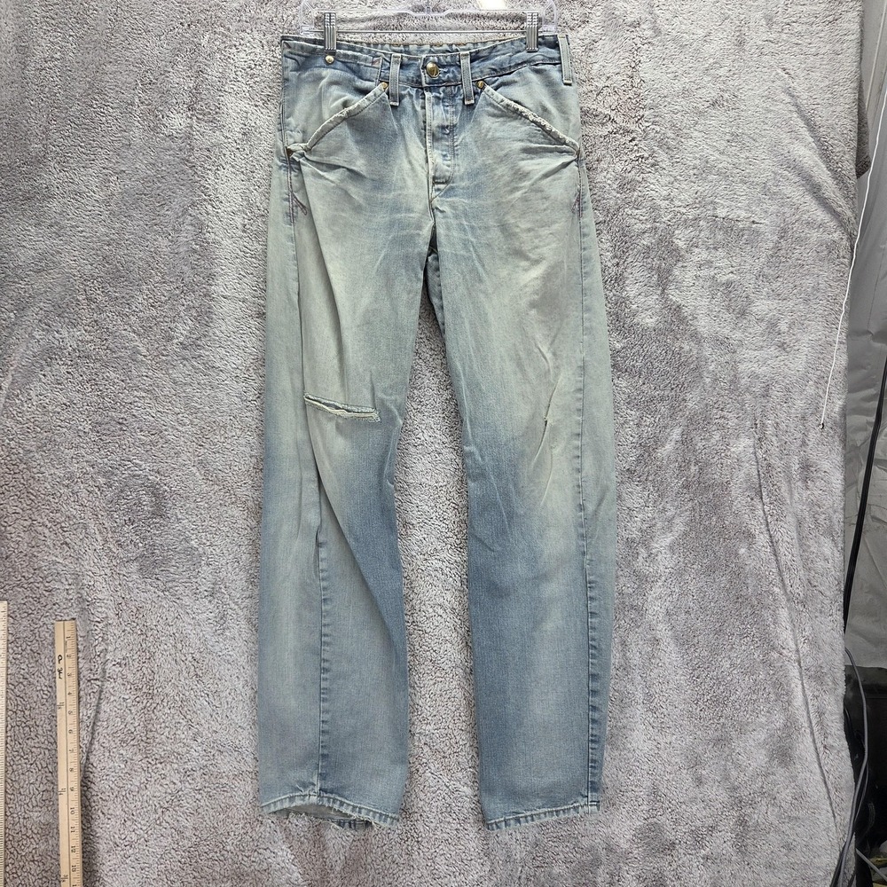 VTG Levis Engineered Jeans Mens Blue Twisted Button Fly Light Wash Fits 30x32